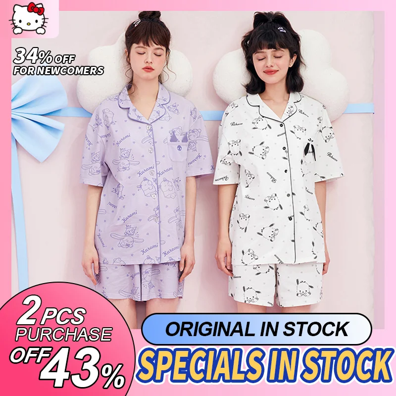 Original Hello Kitty Couple Pajama Summer Kuromi Pajama Set Anime Cartoon Cute Girl Short Sleeve Breathable Cotton New Style
Original Hello Kitty Couple Pajama Summer Kuromi Pajama Set Anime Cartoon Cute Girl Short Sleeve Breathable Cotton New Style