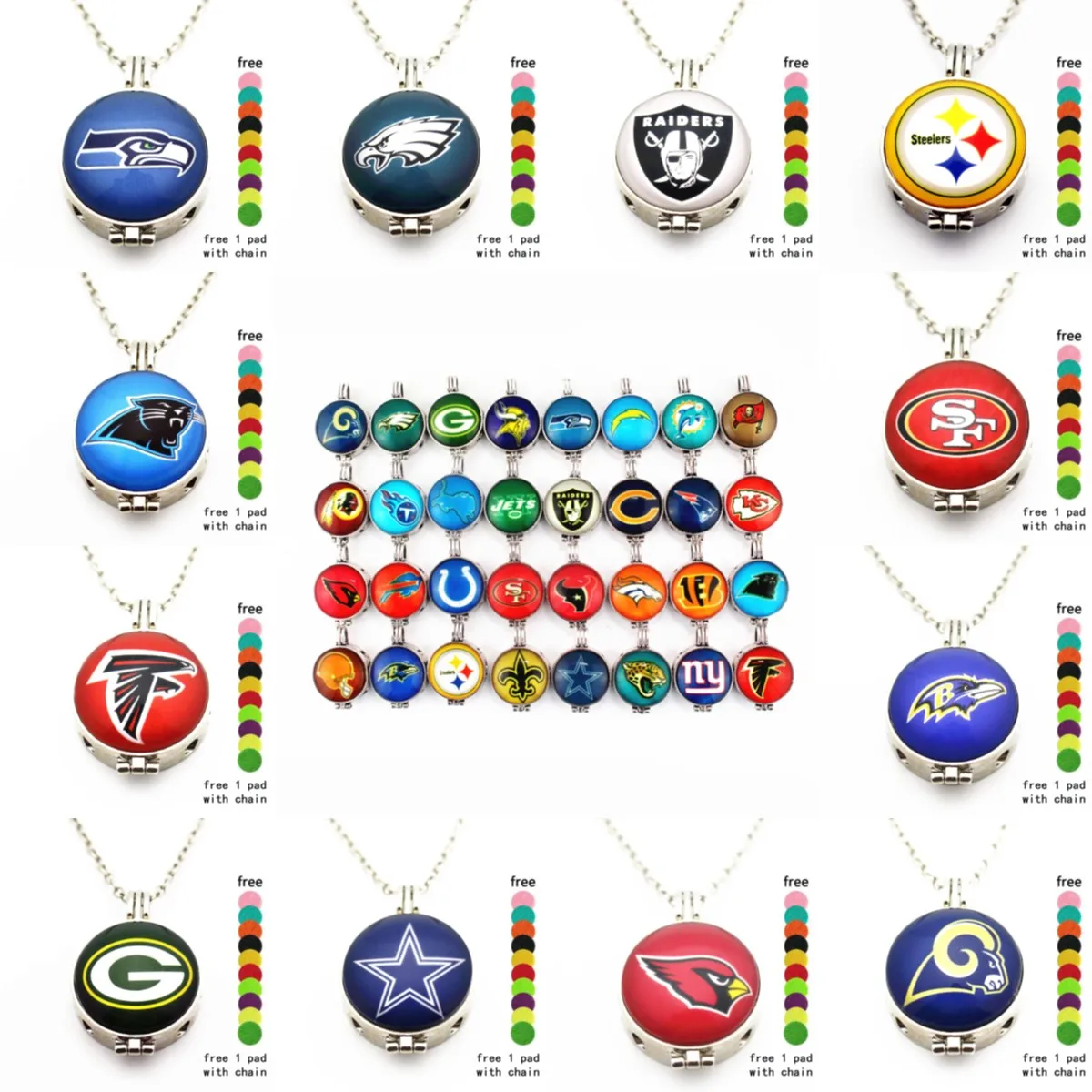 1pcs Metal Essential Oil Perfume Diffuser Football Teams Aromatherapy Glass Pendant With 20 Inches Chains Necklace Jewelry
1pcs Metal Essential Oil Perfume Diffuser Football Teams Aromatherapy Glass Pendant With 20 Inches Chains Necklace Jewelry