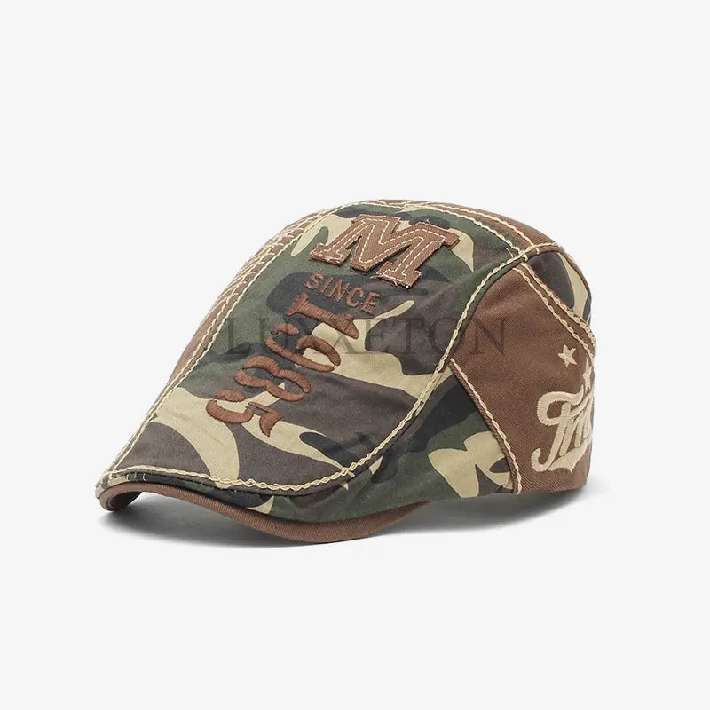 Outdoor Casual Camouflage Cotton Men's and Women's Sun Visor Hat Bailey Hat with Embroidered Letters Military Sun Flat Top Hat
Outdoor Casual Camouflage Cotton Men's and Women's Sun Visor Hat Bailey Hat with Embroidered Letters Military Sun Flat Top Hat