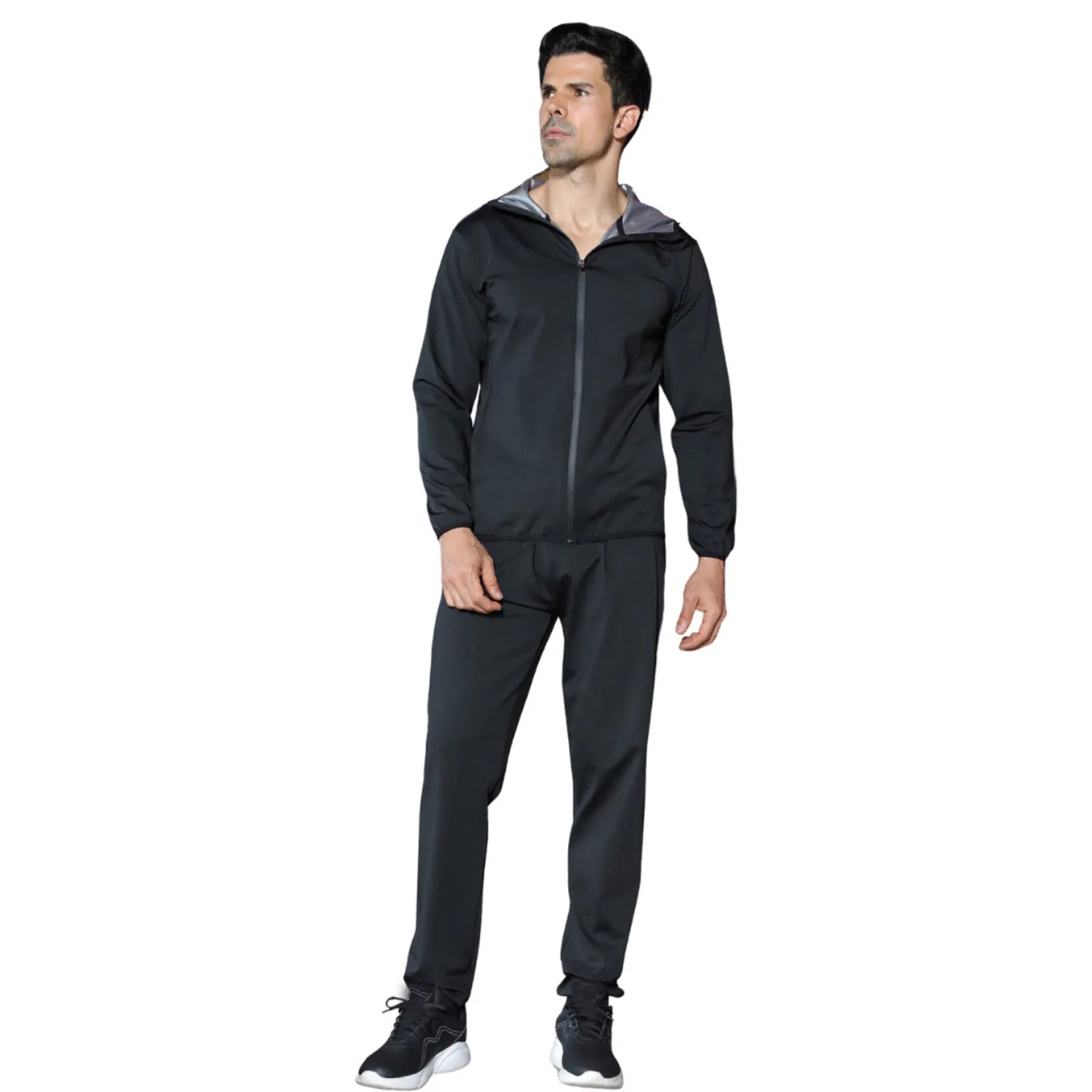 

Ventilate Sauna Shirt Coat Workout Shapewear Sports Gym Jacket Men Exercise Solid Color Black Fashion Autumn Coat 2023 Male Top