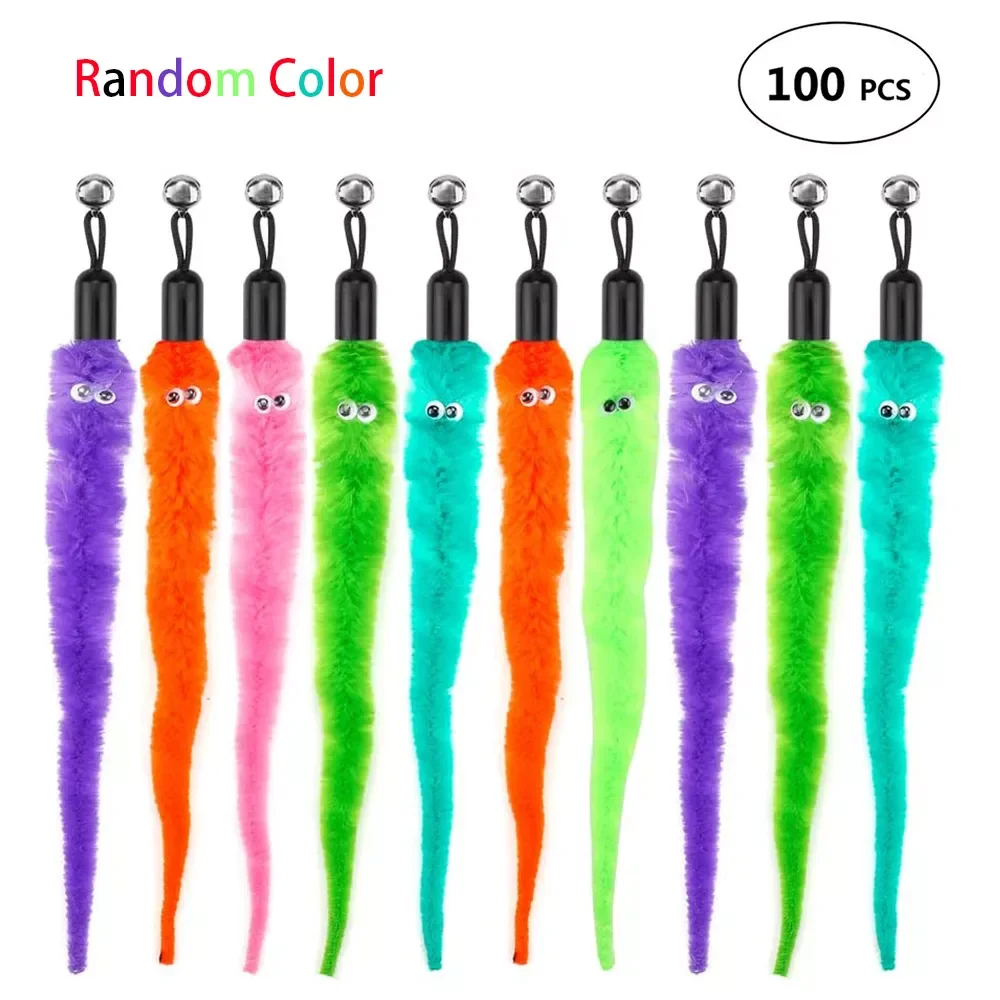100pcs Colorful Cat Teaser Wand Rod Chase Toys Replacement Refill Plush Worms Pet Cat Interactive Toy Training Playing Stick Toy
100pcs Colorful Cat Teaser Wand Rod Chase Toys Replacement Refill Plush Worms Pet Cat Interactive Toy Training Playing Stick Toy