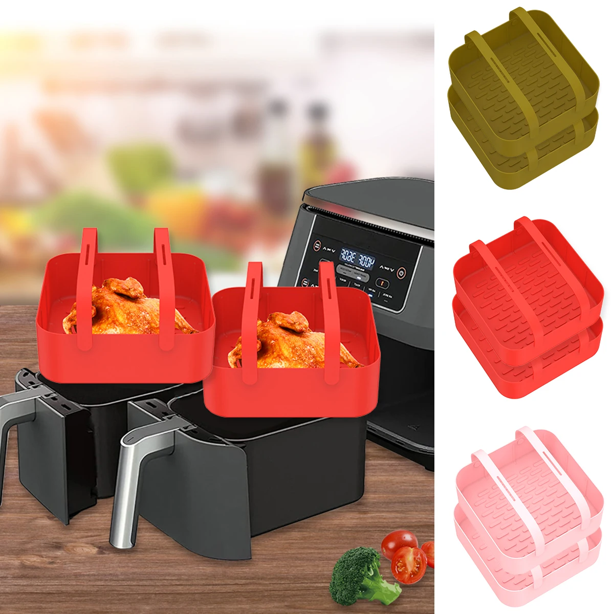 2 шт., силиконовая подставка для фритюрницы с ручкой, 7 дюймов
2 шт., силиконовая подставка для фритюрницы с ручкой, 7 дюймов