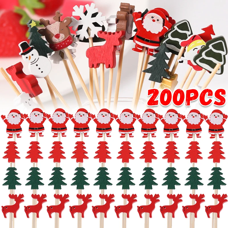 Christmas Bamboo Sticks Santa Claus Xmas Tree Disposable Fruit Forks Cake Dessert Salad Toothpicks Stick Party Decor Wholesale
Christmas Bamboo Sticks Santa Claus Xmas Tree Disposable Fruit Forks Cake Dessert Salad Toothpicks Stick Party Decor Wholesale