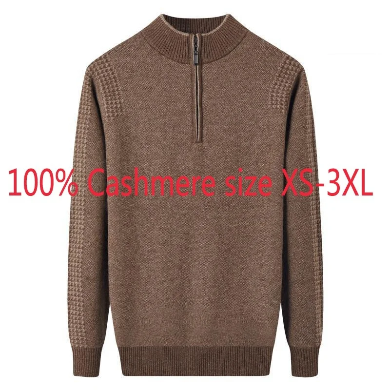 New 100%pure Cashmere Sweater Men Half High Zipper Collar Autumn Winter Computer Knitted Thick Pullovers Casual Plus Size XS-3XL
New 100%pure Cashmere Sweater Men Half High Zipper Collar Autumn Winter Computer Knitted Thick Pullovers Casual Plus Size XS-3XL
