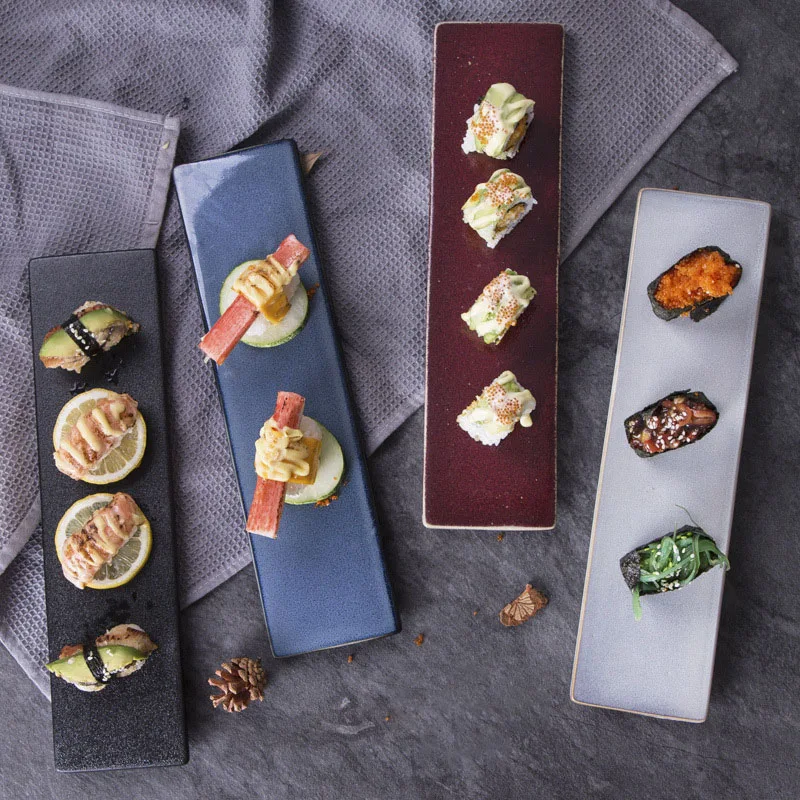 

Керамическая тарелка в стиле ретро, декоративное блюдо для суши и сашими в ресторане, обеденный чай, десертные тарелки, столовые приборы для кухни