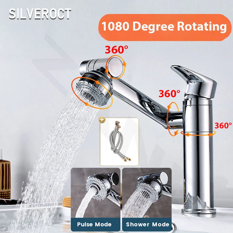 New 1080 Degree Basin Faucet Water Tap Bath Swivel Sliver Bathroom Faucet Aerator Single Handle Sink Tap Mixer Hot and Cold Sink
New 1080 Degree Basin Faucet Water Tap Bath Swivel Sliver Bathroom Faucet Aerator Single Handle Sink Tap Mixer Hot and Cold Sink