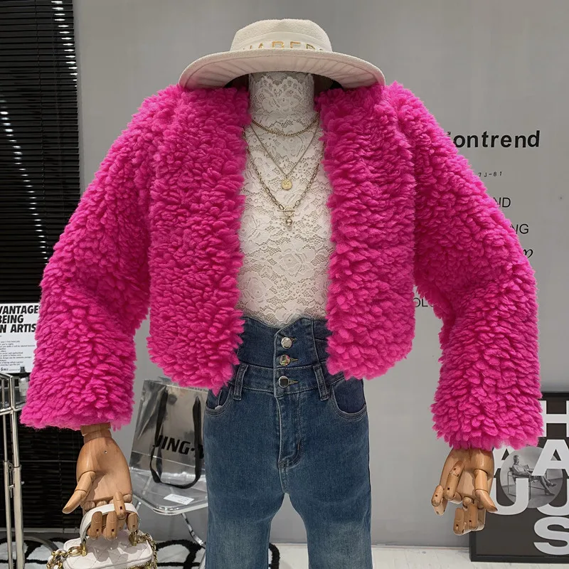 New Women's Clothing 2022 Winter Imitation fur Long sleeve Lambswool Warm Short coat
New Women's Clothing 2022 Winter Imitation fur Long sleeve Lambswool Warm Short coat