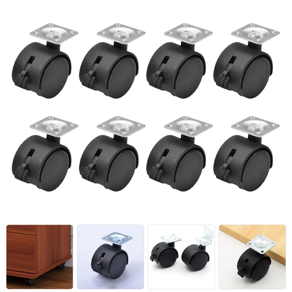 

8 Pcs Casters Wire Shelving Office Caster Wheels Walker Wheels Replacement Plastic WheelCaster Wheels Furniture