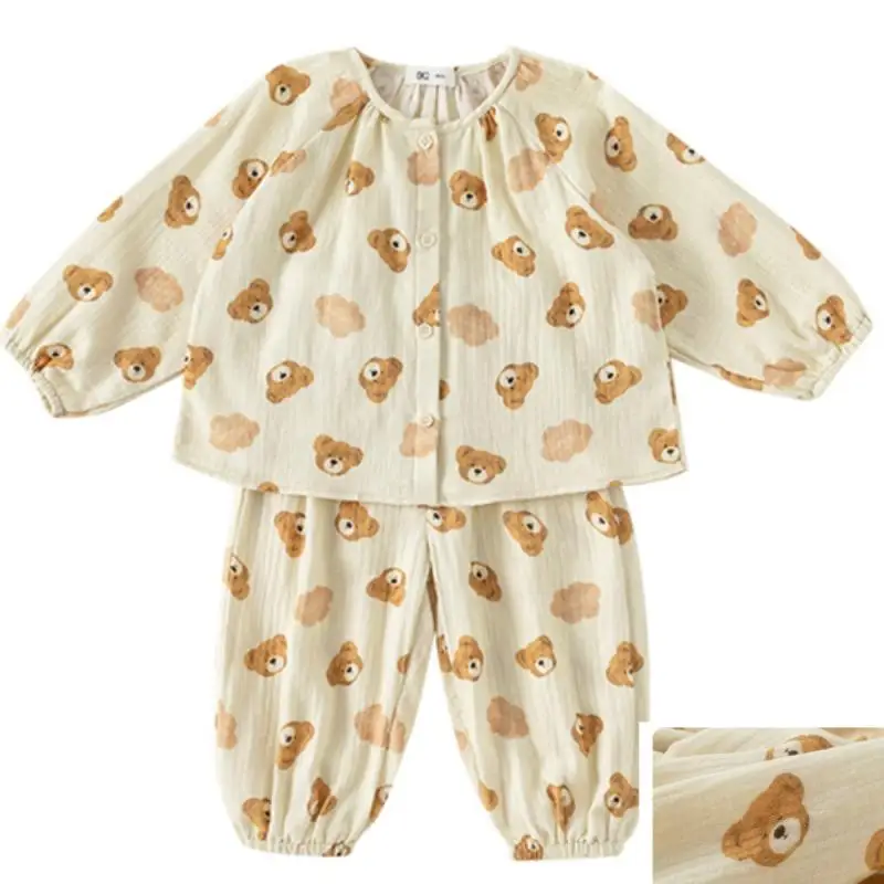 kawaii Girl Pure Cotton Pajama Set Cute Cartoon Little Bear Two Piece Autumn Home Clothing Clothes Children Casual Long Sleeved
kawaii Girl Pure Cotton Pajama Set Cute Cartoon Little Bear Two Piece Autumn Home Clothing Clothes Children Casual Long Sleeved