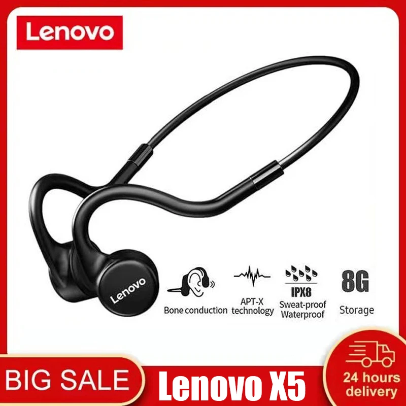 Lenovo X5 Bone Conduction Bluetooth Headphone Sports Running Hifi IPX8 Waterproof Headset Wireless Earphone 8GB Storage With Mic
Lenovo X5 Bone Conduction Bluetooth Headphone Sports Running Hifi IPX8 Waterproof Headset Wireless Earphone 8GB Storage With Mic