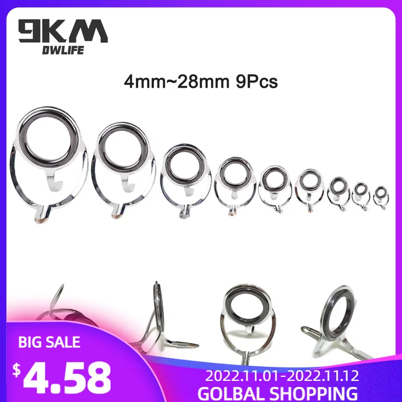 Fishing Rod Guides Casting 9Pcs 4mm~28mm Stainless Steel Rod Repair Kit Freshwater Spinning For Fishing Rod Building Components
Fishing Rod Guides Casting 9Pcs 4mm~28mm Stainless Steel Rod Repair Kit Freshwater Spinning For Fishing Rod Building Components