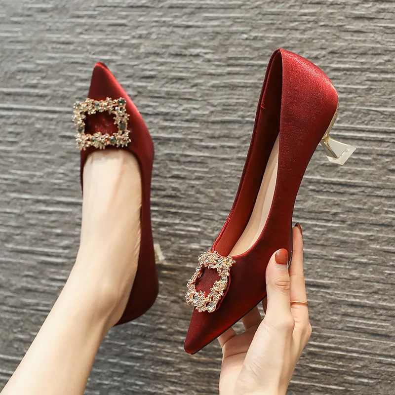 Women Pumps Fashion Shallow Spring Womans Office High Heels Solid Thin Heel Pointed-toe Female Wedding Shoes 5cm Heeled Shoes
Women Pumps Fashion Shallow Spring Womans Office High Heels Solid Thin Heel Pointed-toe Female Wedding Shoes 5cm Heeled Shoes