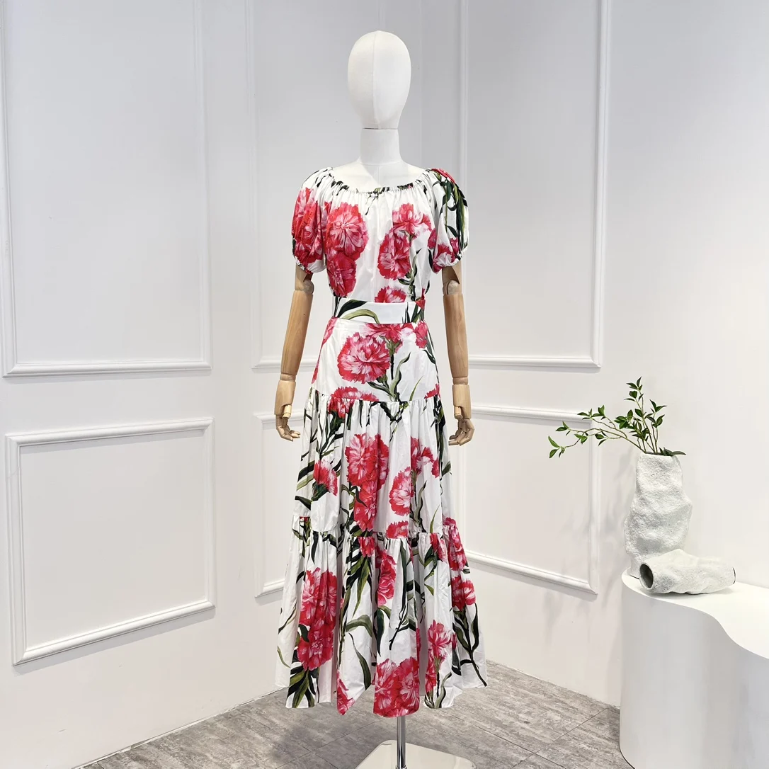 New Spring Summer High Quality Tulip Collection Off the Shoulder Blouse and Maxi Skirt Women Two pieces Set
New Spring Summer High Quality Tulip Collection Off the Shoulder Blouse and Maxi Skirt Women Two pieces Set