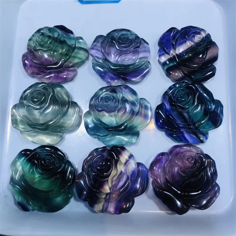 Beautiful Natural Colorful Fluorite Crystal Carved Rose Healing Lucky Amulet Gift
Beautiful Natural Colorful Fluorite Crystal Carved Rose Healing Lucky Amulet Gift