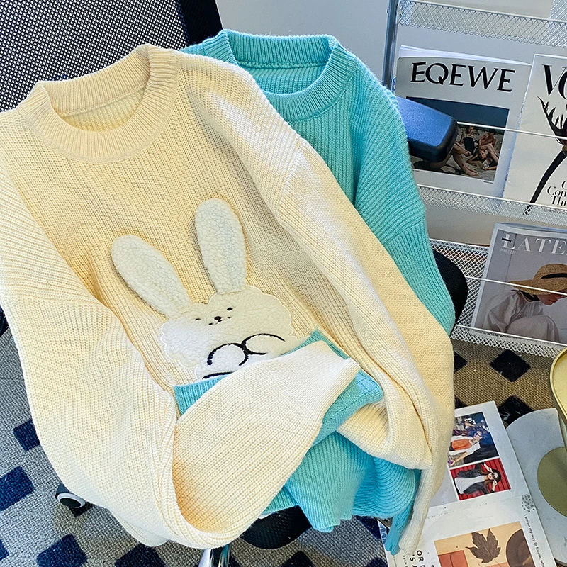 Rabbit Sweater Women's Autumn Winter Knitting Women Long Sleeve Pullover Knitted Sweater Feminino Blusas Mujer New 560F
Rabbit Sweater Women's Autumn Winter Knitting Women Long Sleeve Pullover Knitted Sweater Feminino Blusas Mujer New 560F