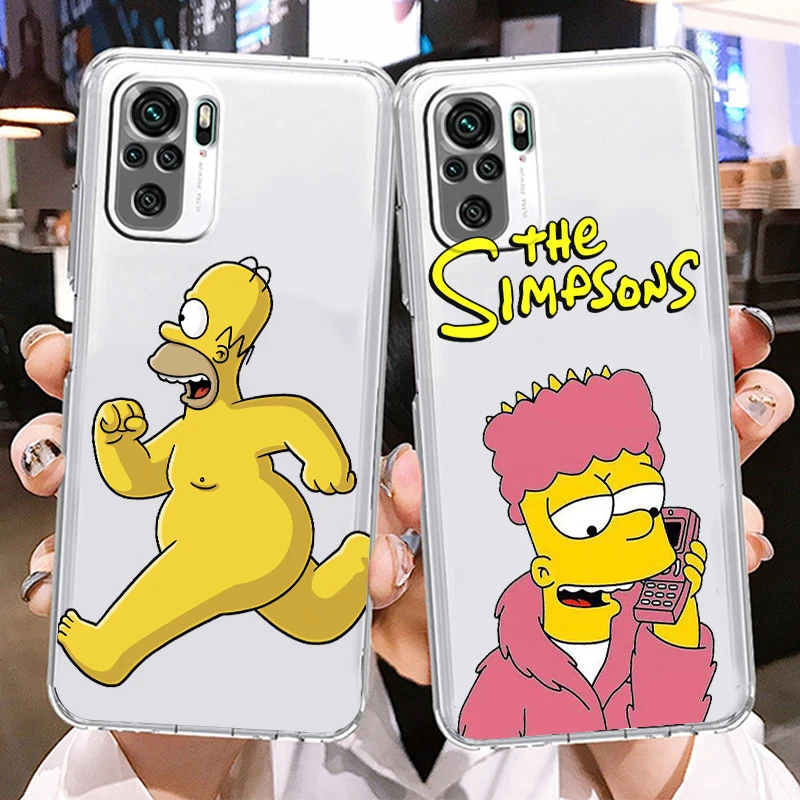 

Disney Simpsons Bart Homer Phone Case For Xiaomi Redmi K50 K40 Gaming 10 10C 9AT 9A 9C 9T 8 7A 6A 5 5G Armor Transparent Cover