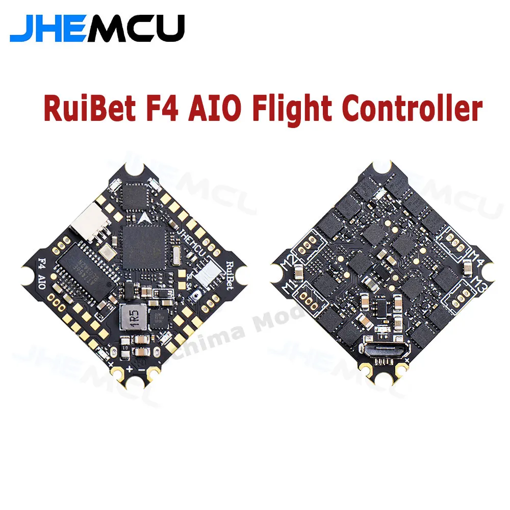 

Контроллер полета JHEMCU RuiBet F4 AIO MPU600 F411 BLHELIS 12A 4 в 1 ESC встроенный датчик напряжения тока 25,5X25,5 мм для радиоуправляемого дрона