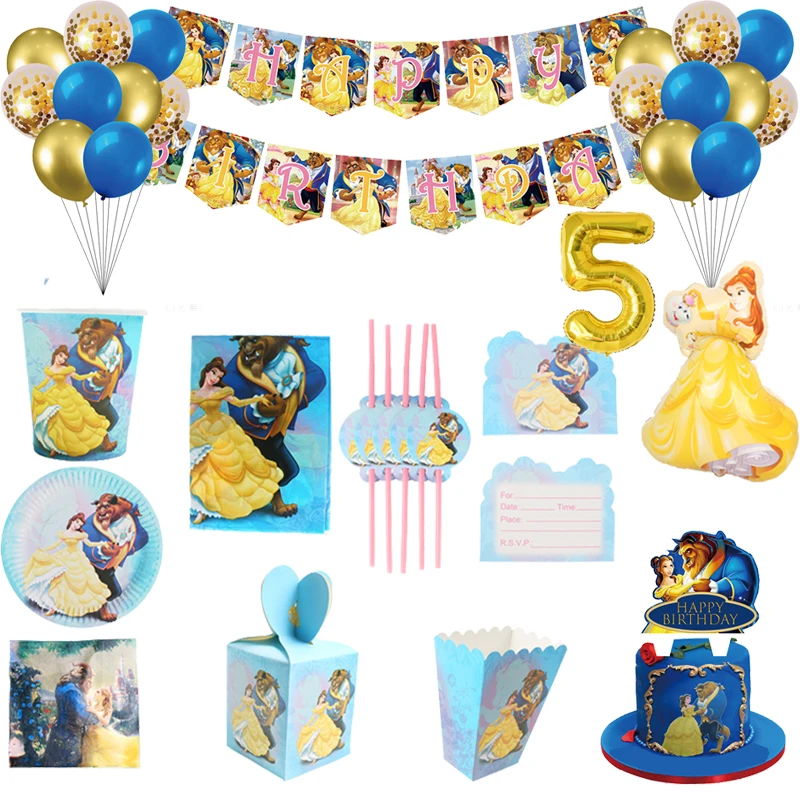 Disney Princess Beauty and The Beast Birthday Party Decoration Cake Decorating Supplies Plate Invitation Card Balloons Gift Bag
Disney Princess Beauty and The Beast Birthday Party Decoration Cake Decorating Supplies Plate Invitation Card Balloons Gift Bag