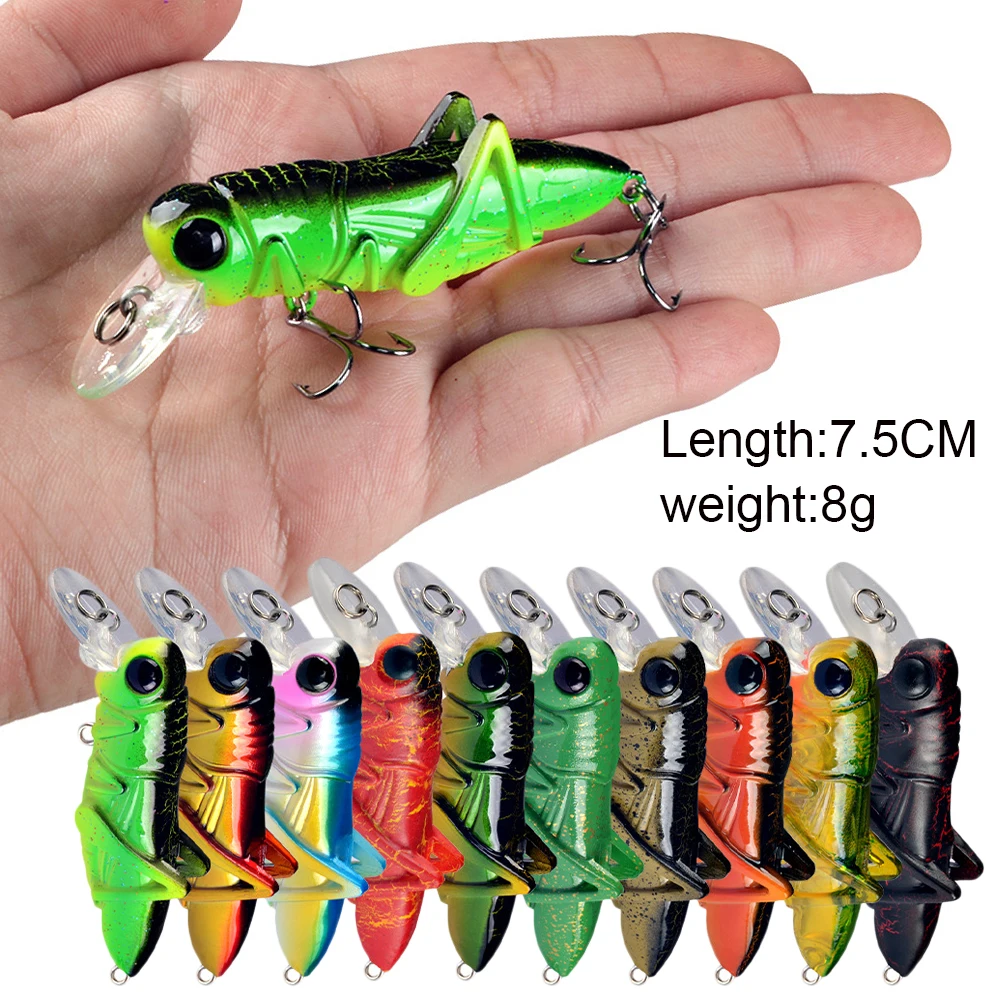 2 Treble Fishing Lure Grasshopper Artificial Crankbait 75mm 8g Fishing Bait Crickhopper Topwater Bass Minnow Fishing Tackle
2 Treble Fishing Lure Grasshopper Artificial Crankbait 75mm 8g Fishing Bait Crickhopper Topwater Bass Minnow Fishing Tackle