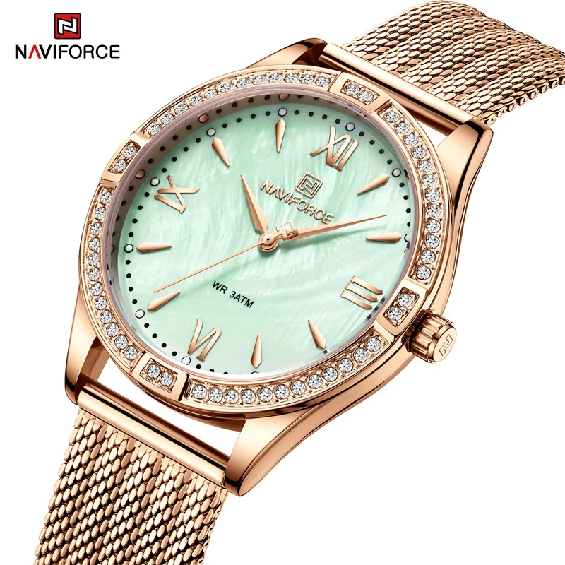 NAVIFORCE Luxury Ladies Watches Stainless Steel Business Quartz Female Wrist Watch Waterproof Women Watches Relogio Feminino
NAVIFORCE Luxury Ladies Watches Stainless Steel Business Quartz Female Wrist Watch Waterproof Women Watches Relogio Feminino