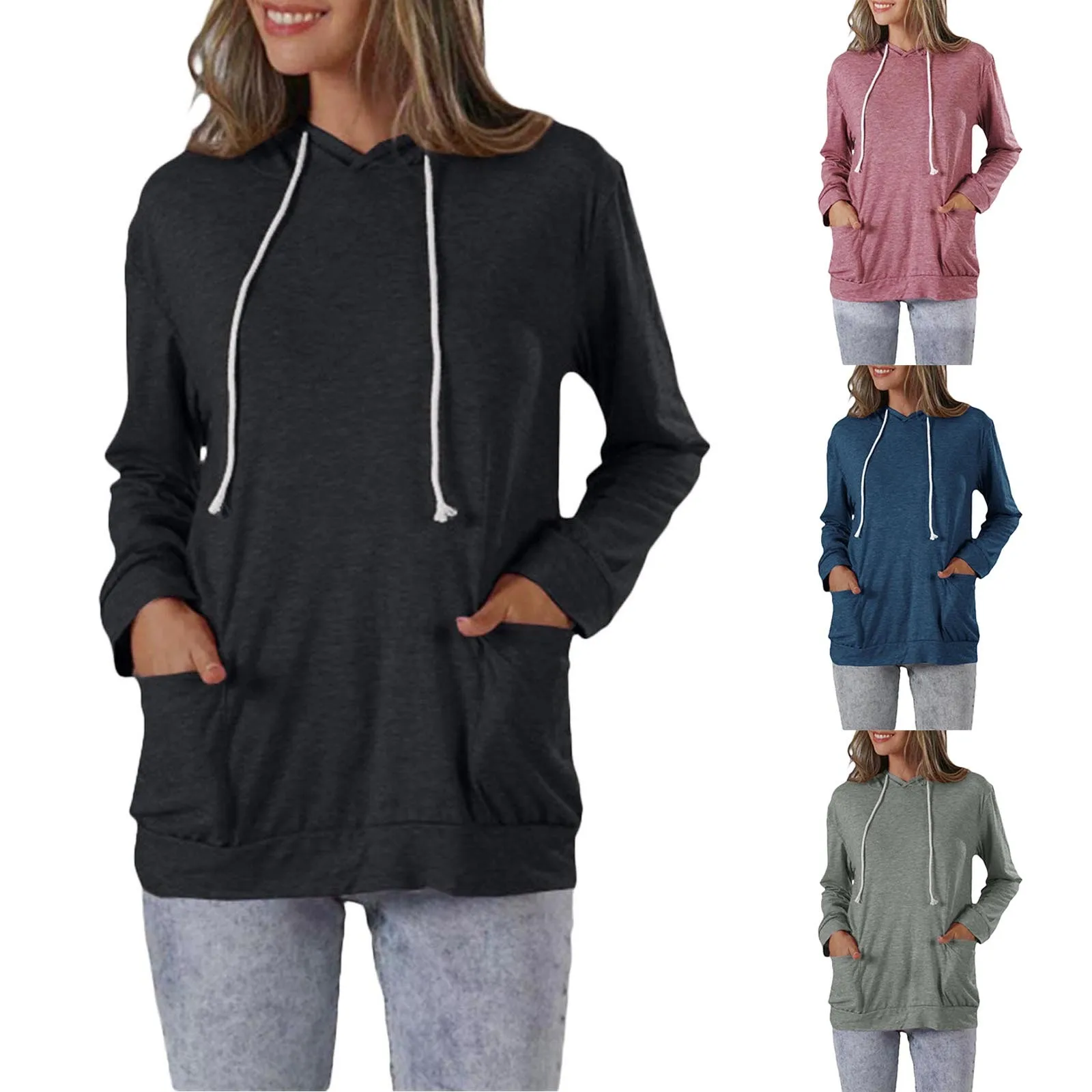 Womens Long Sleeve Tops Polyester Womens Long Sleeve Solid Top Hood Pocket Long Sleeve Sweatshirt Sports Sparkly Blouses Women
Womens Long Sleeve Tops Polyester Womens Long Sleeve Solid Top Hood Pocket Long Sleeve Sweatshirt Sports Sparkly Blouses Women