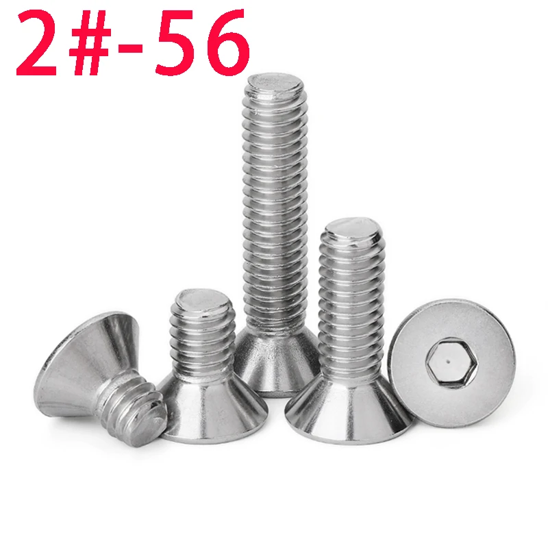 50PCS UNC 2-56 Stainless Steel DIN7991 Hexagon Hex Socket Head Flat Countersunk Allen Bolt Screws
50PCS UNC 2-56 Stainless Steel DIN7991 Hexagon Hex Socket Head Flat Countersunk Allen Bolt Screws