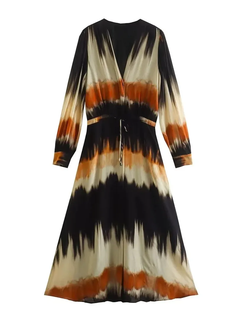 Clothland Women Vintage Tie Dye Maxi Dress V Neck Single Breasted Long Sleeve A Line Retro Shirt Dresses Mujer QB612
Clothland Women Vintage Tie Dye Maxi Dress V Neck Single Breasted Long Sleeve A Line Retro Shirt Dresses Mujer QB612