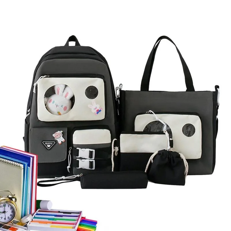 Cute Backpack Set For Girls Aesthetic School Backpacks With Pins And Plush Pendants 5 Piece Large Capacity Waterproof Bag
Cute Backpack Set For Girls Aesthetic School Backpacks With Pins And Plush Pendants 5 Piece Large Capacity Waterproof Bag
