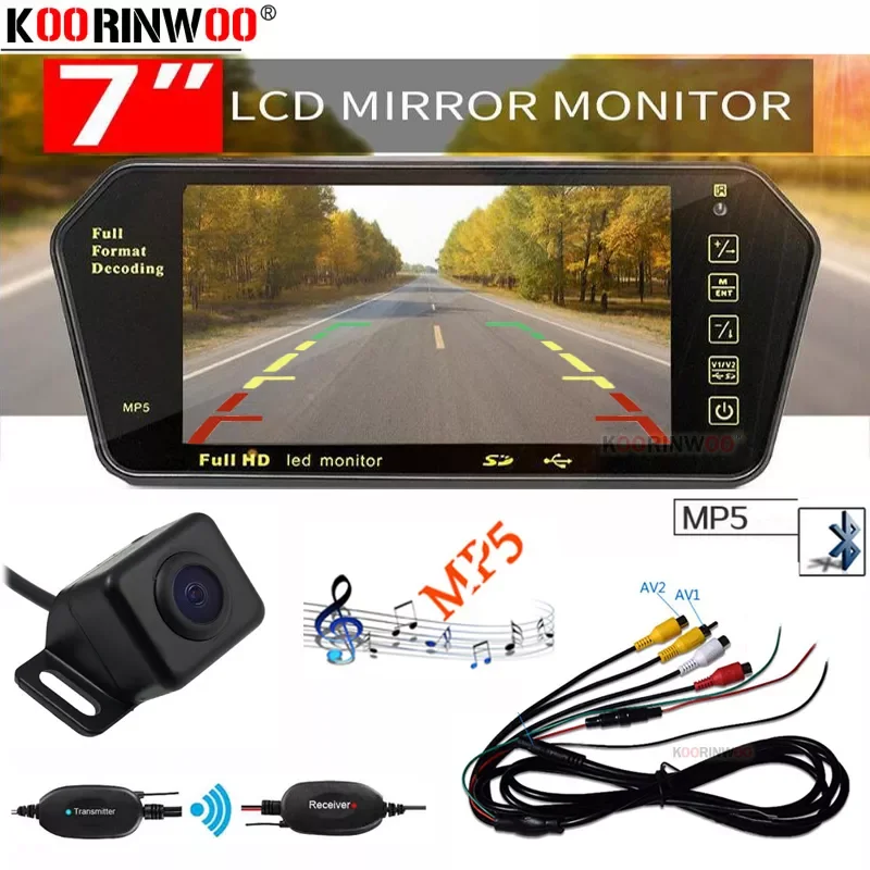 NEW2023 Koorinwoo AHD 7 Inch TFT LCD Bluetooth MP5 Colorful Mirror monitor HD 1024*600 wireless Rear view camera Parking Video S
NEW2023 Koorinwoo AHD 7 Inch TFT LCD Bluetooth MP5 Colorful Mirror monitor HD 1024*600 wireless Rear view camera Parking Video S