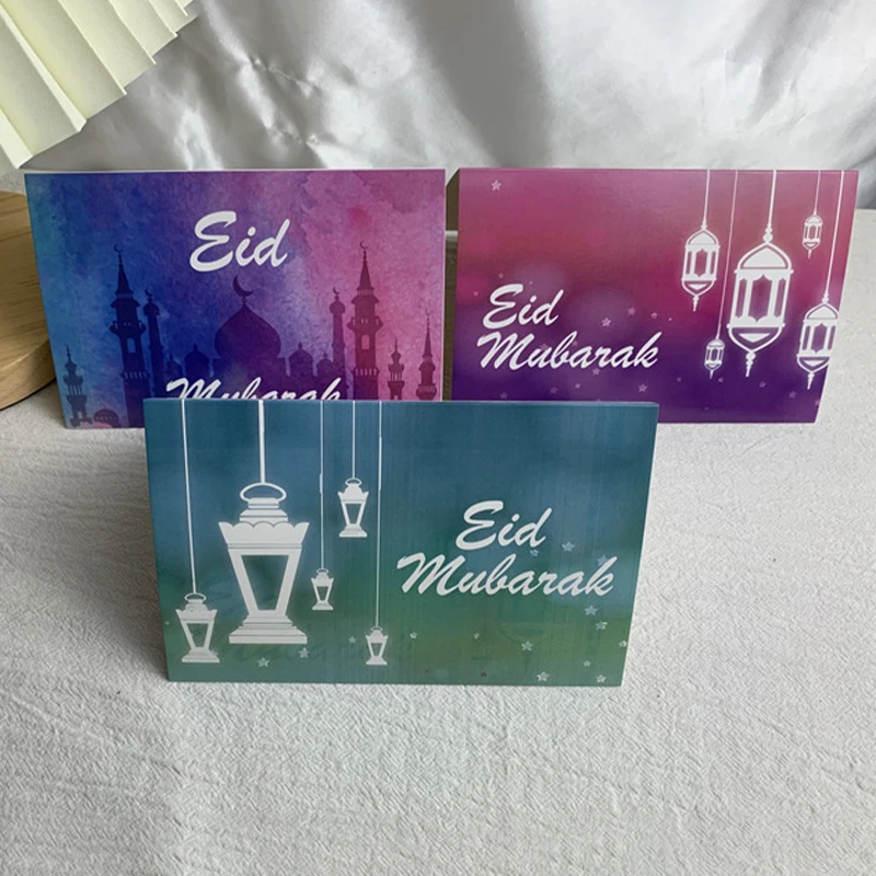 6 шт. Eid Mubarak Пригласительные открытки церковные Исламские мусульманские Al-Fitr поздравительные открытки украшения для Рамадана Eid Decor Best Wishies
6 шт. Eid Mubarak Пригласительные открытки церковные Исламские мусульманские Al-Fitr поздравительные открытки украшения для Рамадана Eid Decor Best Wishies