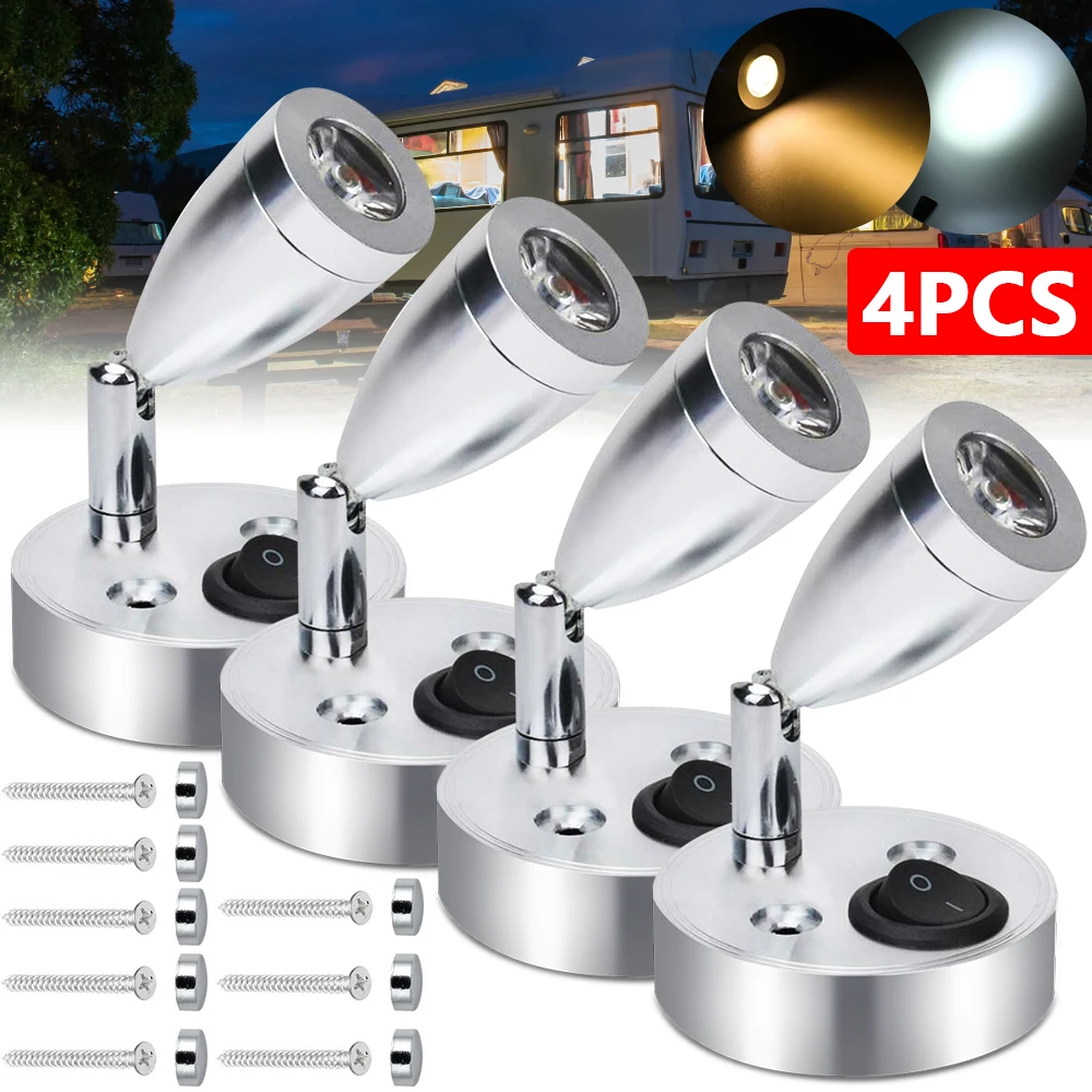 1/2/4PCS 12V LED Reading Spotlight Interior Lighting Aluminum Adjustable Wall Lamp for Caravan Boat Yachts Home Auto RV Trailer
1/2/4PCS 12V LED Reading Spotlight Interior Lighting Aluminum Adjustable Wall Lamp for Caravan Boat Yachts Home Auto RV Trailer