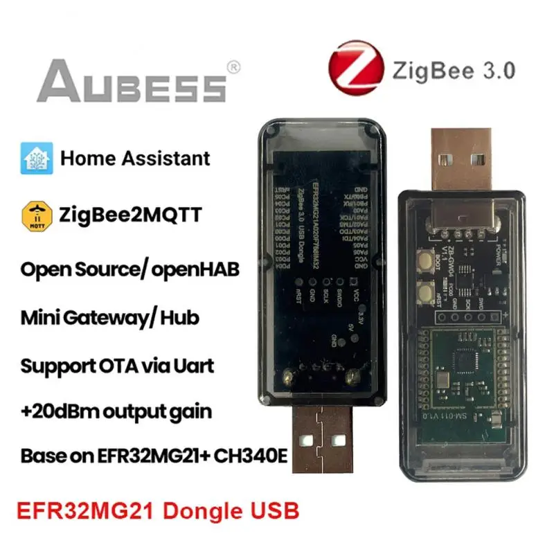 

1 шт., USB-ключ EWelink ZigBee 3,0, мини-шлюз EFR32MG21, универсальный USB-ключ с открытым исходным кодом, модуль чипа ZHA NCP, домашний помощник