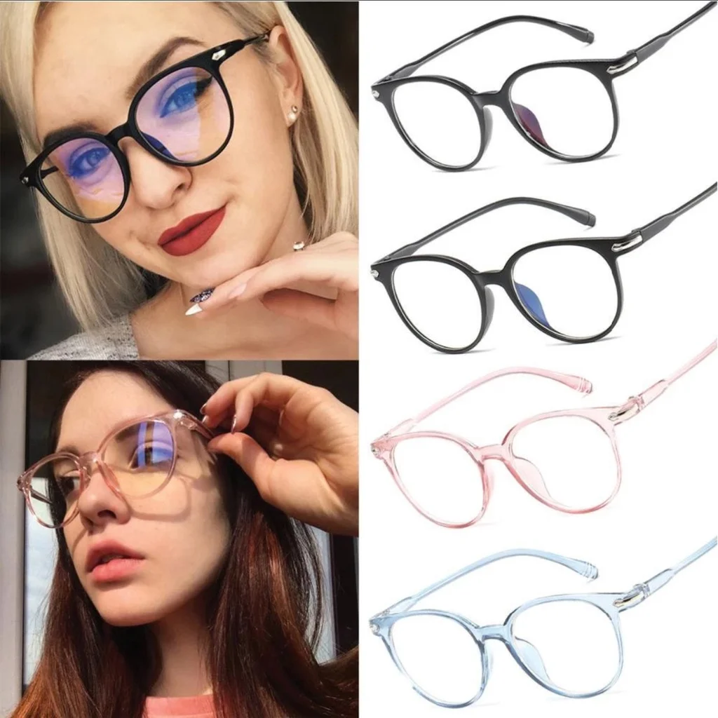 

Korean Style Men/Women Glasses Frame Spectacles Round Frame Anti Blue Light Glasses Transparent Spec Eyeglasses