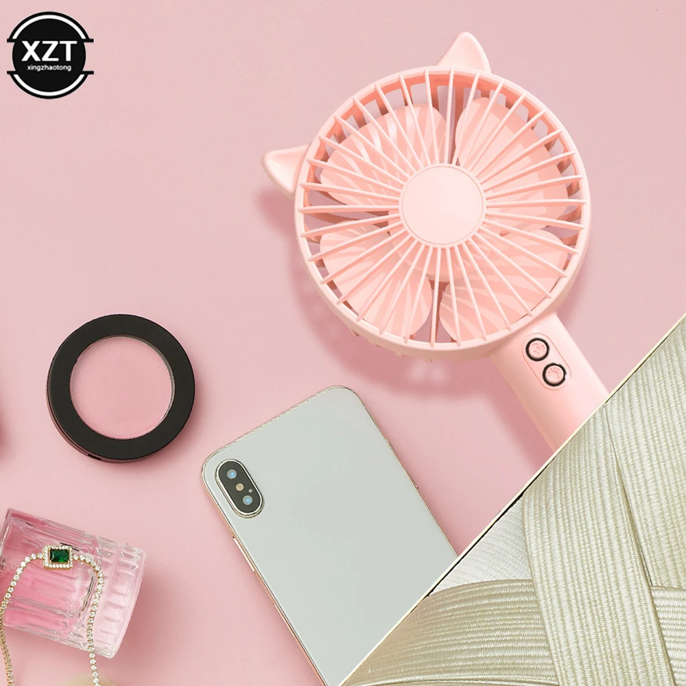 Mini Handheld Electric Fan USB Rechargeable with Base Mobile Phone Holder 3 Gears Adjustable Portable Cat Ears Fan
Mini Handheld Electric Fan USB Rechargeable with Base Mobile Phone Holder 3 Gears Adjustable Portable Cat Ears Fan