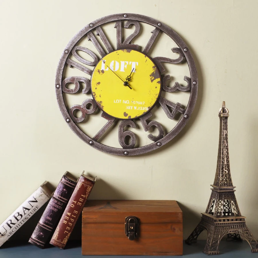 Large Iron Silent Wall Clock Metal Art Creative Battery Wall Watch Living Room Decor Retro Industrial Clocks Decorative Tools
Large Iron Silent Wall Clock Metal Art Creative Battery Wall Watch Living Room Decor Retro Industrial Clocks Decorative Tools
