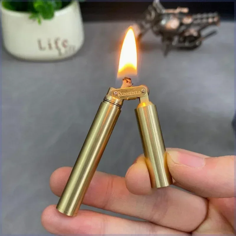 Новинка 2024 года креативная необычная медная керосиновая зажигалка Nunchaku ретро с