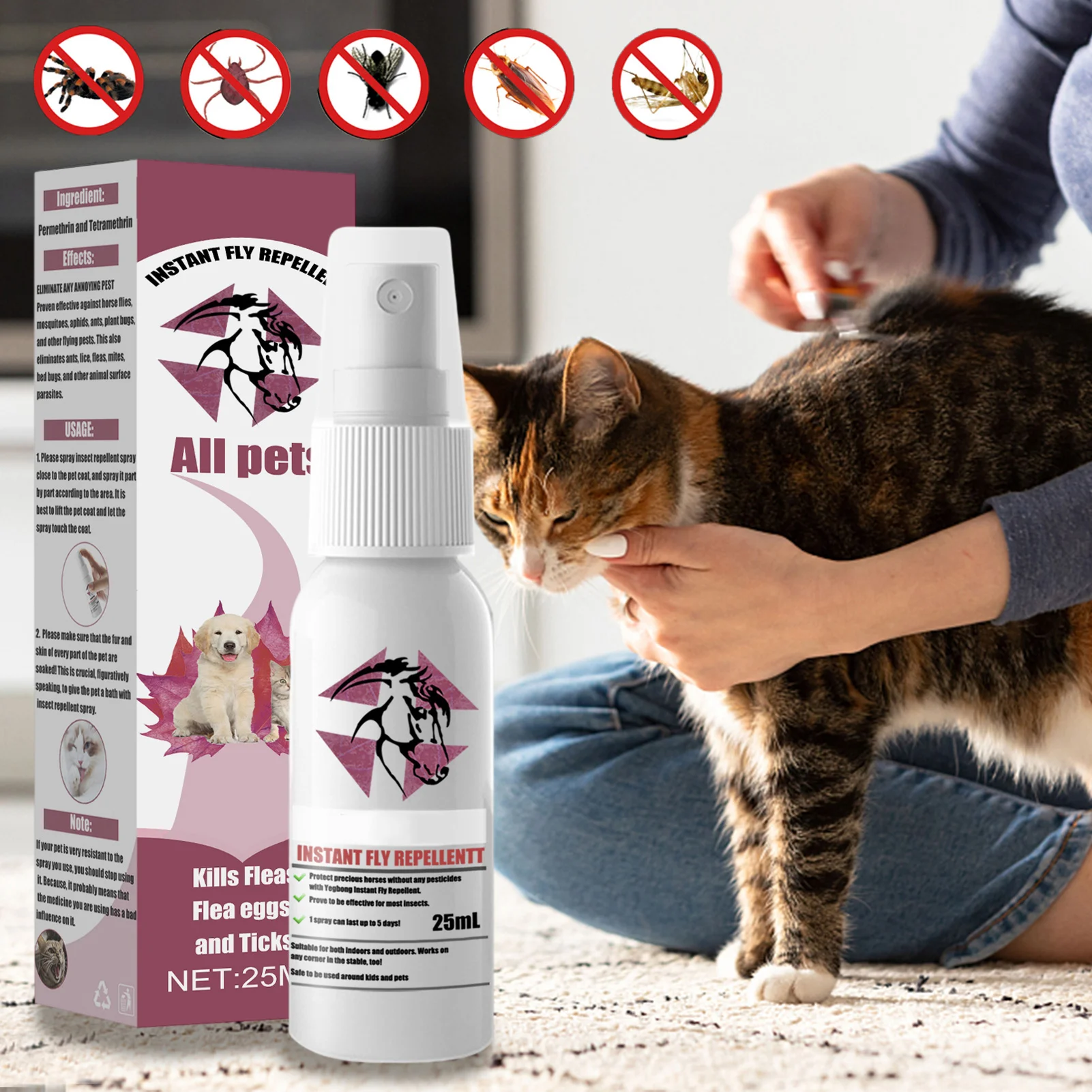 Pet Flea Lice Insect Killer Spray Pet Healthy Care Liquid Product Pet Dog Cats Anti-flea Insect Killer
Pet Flea Lice Insect Killer Spray Pet Healthy Care Liquid Product Pet Dog Cats Anti-flea Insect Killer