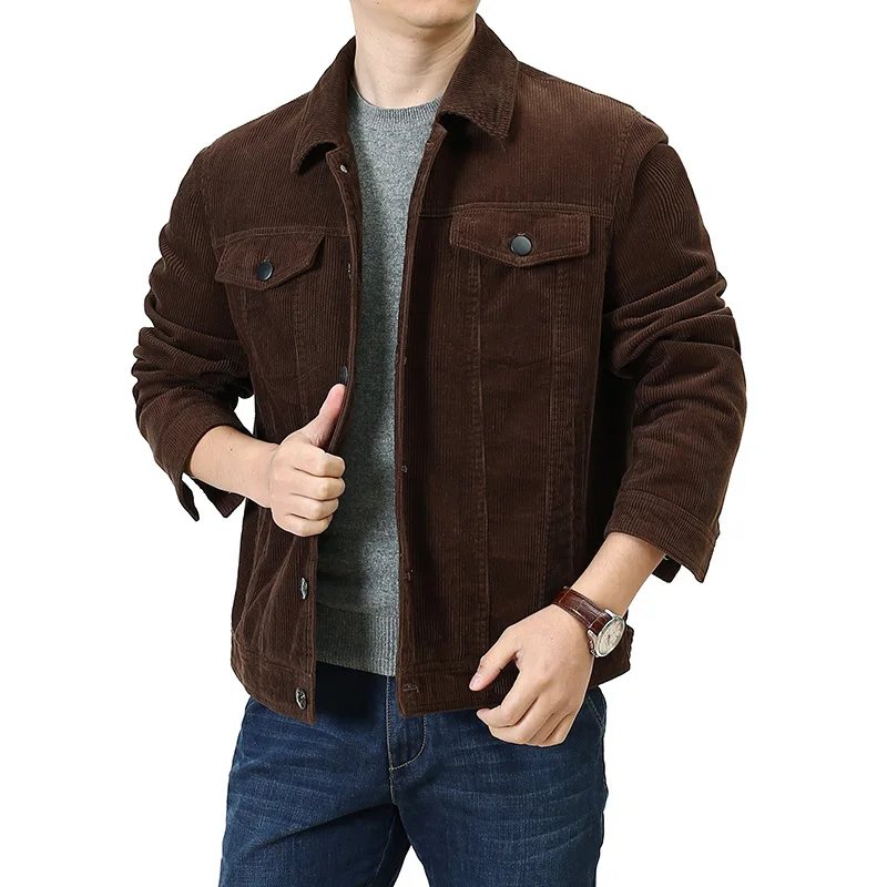 Men Classic Slim Fit Corduroy Jackets Fashion Casual Coat Mens Streetwear Turn-down Collar Single Breasted Pockets Solid Outwear
Men Classic Slim Fit Corduroy Jackets Fashion Casual Coat Mens Streetwear Turn-down Collar Single Breasted Pockets Solid Outwear