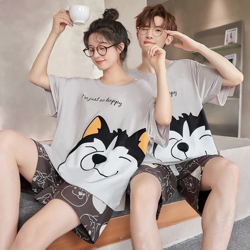 Summer Couple Pajamas Sets Women Pijama Korean Men Sleepwear Modal Fabric Cartoon Cute Lovers Night-Clothes Nightwear Casual
Summer Couple Pajamas Sets Women Pijama Korean Men Sleepwear Modal Fabric Cartoon Cute Lovers Night-Clothes Nightwear Casual