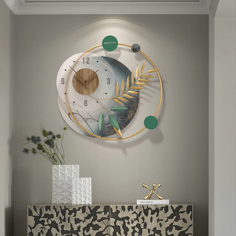 Chinese Luxury Wrought Iron Leaf Wall Clocks Wall Murals Home Livingroom Wall Sticker Crafts Store Hotel Wall Hanging Decoration
Chinese Luxury Wrought Iron Leaf Wall Clocks Wall Murals Home Livingroom Wall Sticker Crafts Store Hotel Wall Hanging Decoration