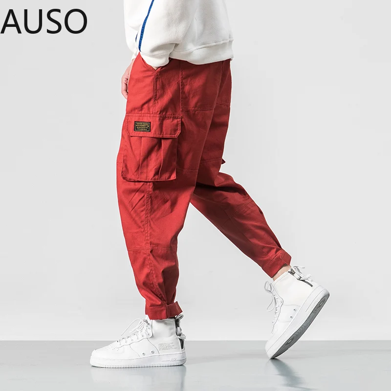 Cotton Men Multi-pocket Elastic Waist Design Harem Pant Street Punk Hip Hop Red Casual Trousers Joggers Male Army Cargo Pants
Cotton Men Multi-pocket Elastic Waist Design Harem Pant Street Punk Hip Hop Red Casual Trousers Joggers Male Army Cargo Pants