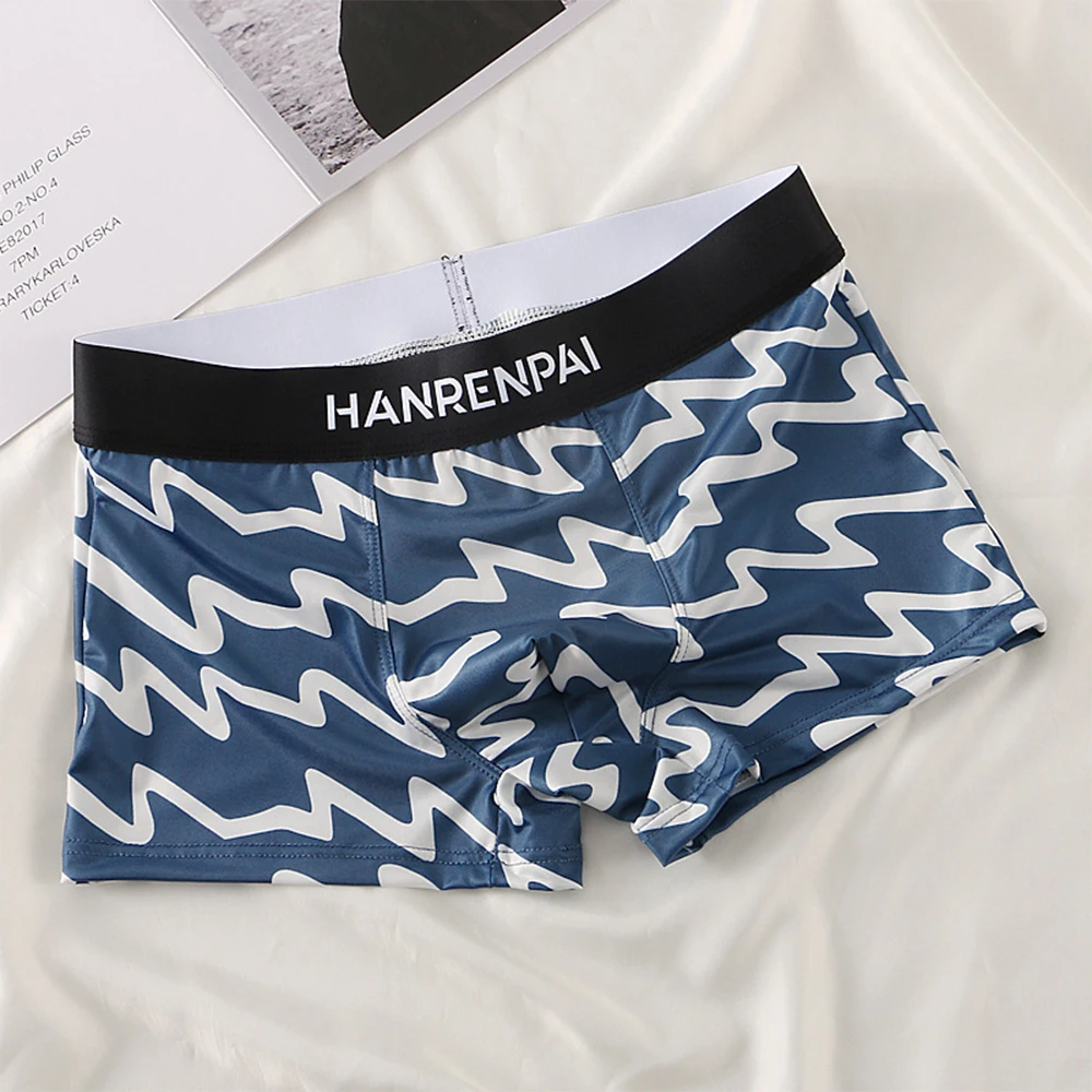 Men Trunk Ice Silk Underwear Cuasal Summer Boxer Breathable Elastic Waist Underpants Smooth Seemless Panties Print Shorts A50
Men Trunk Ice Silk Underwear Cuasal Summer Boxer Breathable Elastic Waist Underpants Smooth Seemless Panties Print Shorts A50