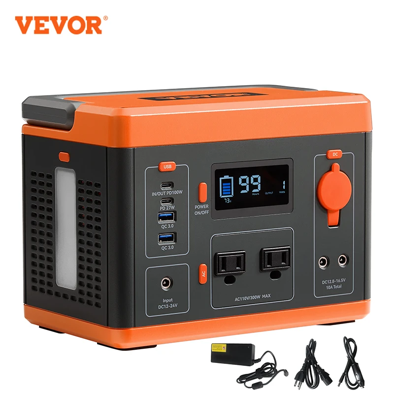 VEVOR Portable Power Station Solar Generator 296Wh 300W Backup Lithium Battery LCD Screen for Outdoors Camping Travel Emergency
VEVOR Portable Power Station Solar Generator 296Wh 300W Backup Lithium Battery LCD Screen for Outdoors Camping Travel Emergency