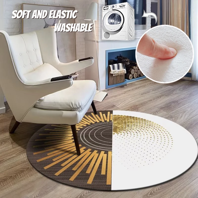 Minimalism Geometric Round Carpet Luxury Large Living Room Rug 200x200cm Bedroom Decoration Computer Study Chair Mat Washable
Minimalism Geometric Round Carpet Luxury Large Living Room Rug 200x200cm Bedroom Decoration Computer Study Chair Mat Washable