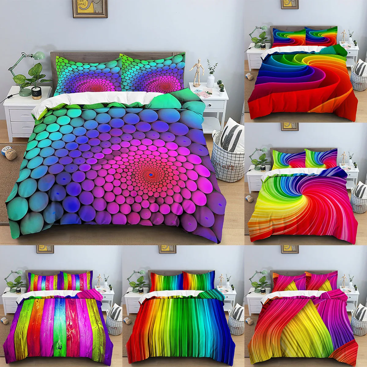 Abstract Geometric Art Bedding Set Rainbow Plaid Duvet Cover Set Colorful Print Quilt Covers And Pillowcase Queen Size Bedspread
Abstract Geometric Art Bedding Set Rainbow Plaid Duvet Cover Set Colorful Print Quilt Covers And Pillowcase Queen Size Bedspread