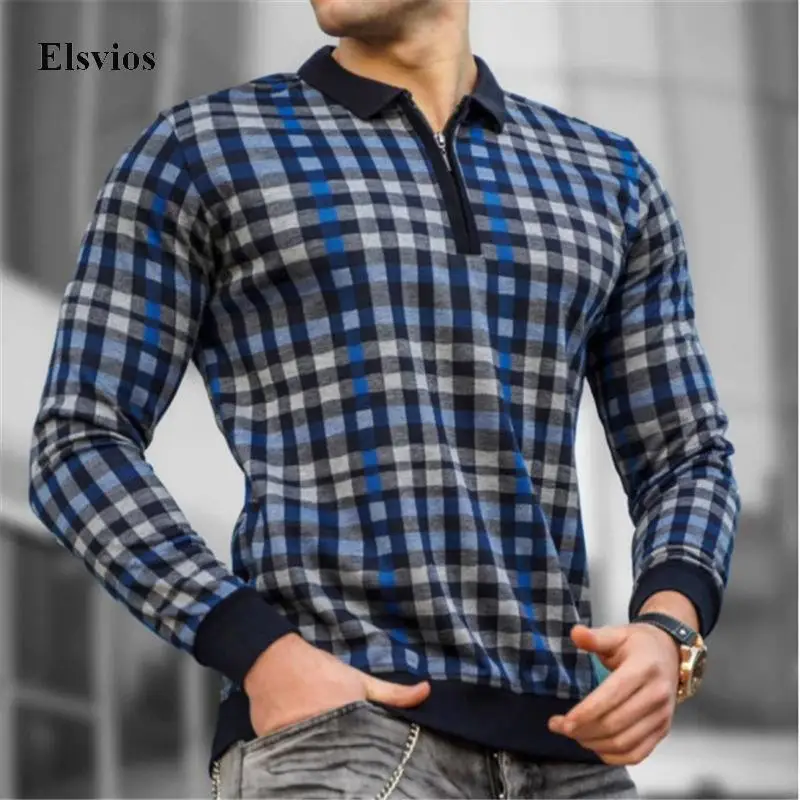 Casual Turn-down Collar Mens Top Pullover Men Fashion Long Sleeve Polo Shirts 2022 Vintage Plaid Print Zip Polo Shirt Streetwear
Casual Turn-down Collar Mens Top Pullover Men Fashion Long Sleeve Polo Shirts 2022 Vintage Plaid Print Zip Polo Shirt Streetwear