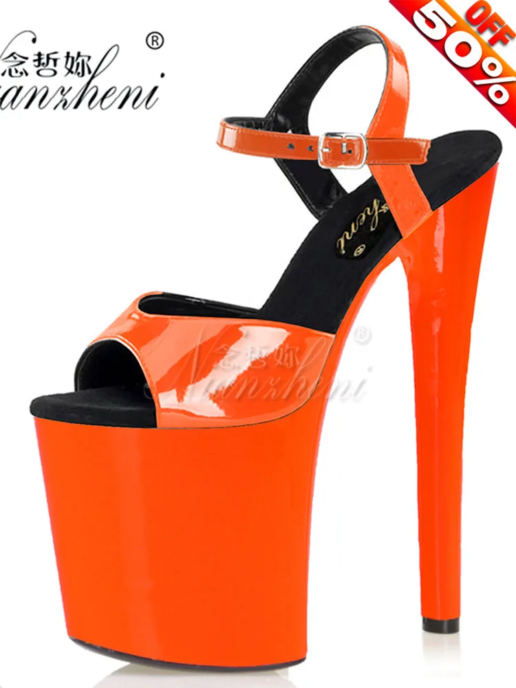 

New Style 20CM Super High Heeled Pole Dance Shoes 8 Inches Sexy Fetish Models Party Women Platform Sandals Dressing Stripper