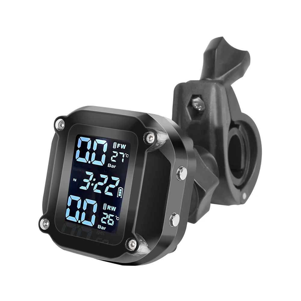 Motorcycle TPMS Motor Tire Pressure Tyre Temperature Monitoring Alarm System with 2 External Sensors USBCharging motos
Motorcycle TPMS Motor Tire Pressure Tyre Temperature Monitoring Alarm System with 2 External Sensors USBCharging motos