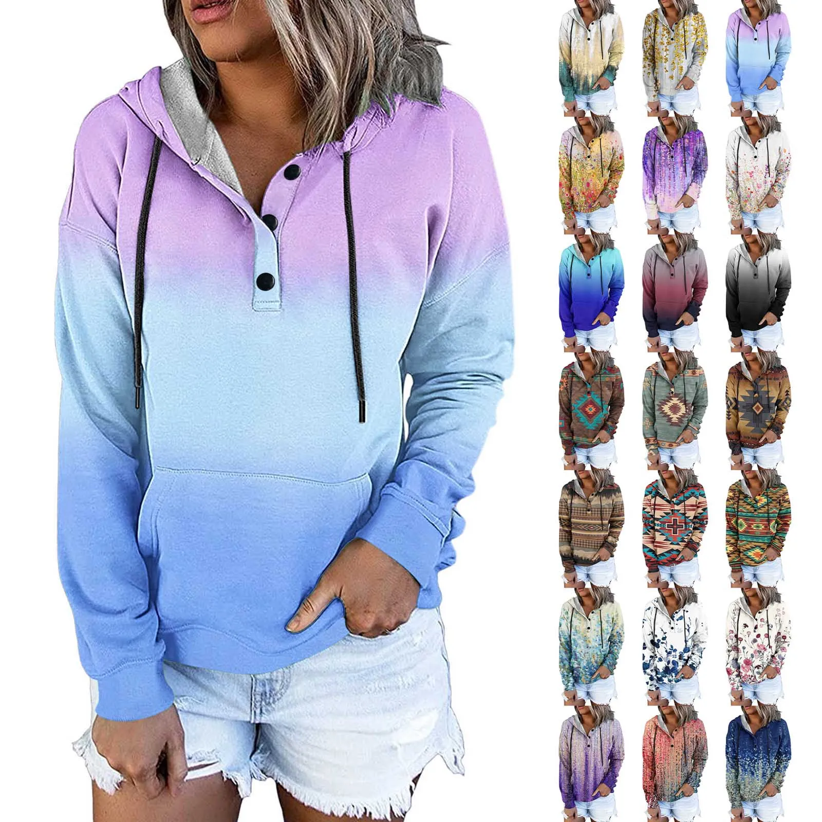 Womens Casual Hoodies Fall Long Sleeve Sweatshirt Button Down Drawstring Choice Hoodies Women Cotton Blend Hoodies Women
Womens Casual Hoodies Fall Long Sleeve Sweatshirt Button Down Drawstring Choice Hoodies Women Cotton Blend Hoodies Women