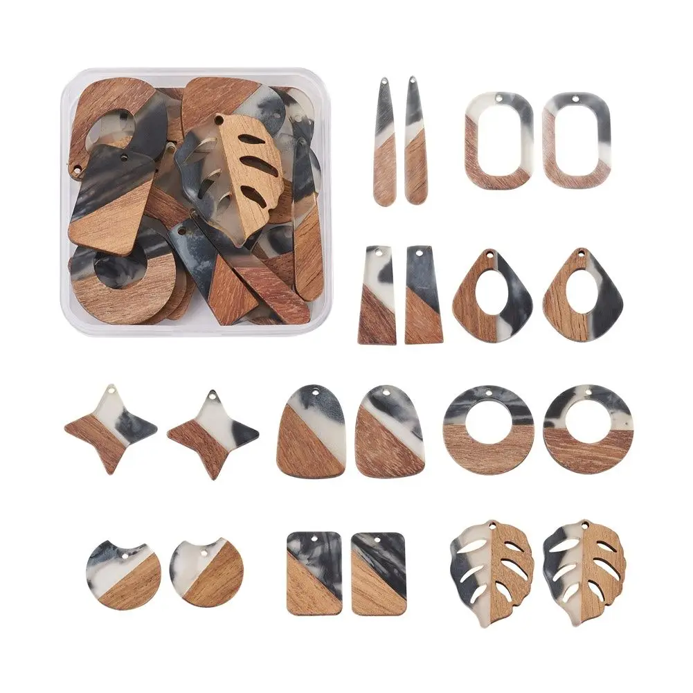 20pcs/Box Resin Walnut Wood Pendants Charms for Bracelet Necklace Earring DIY Jewelry Making Crafts Decor Accessories Mix Shape
20pcs/Box Resin Walnut Wood Pendants Charms for Bracelet Necklace Earring DIY Jewelry Making Crafts Decor Accessories Mix Shape